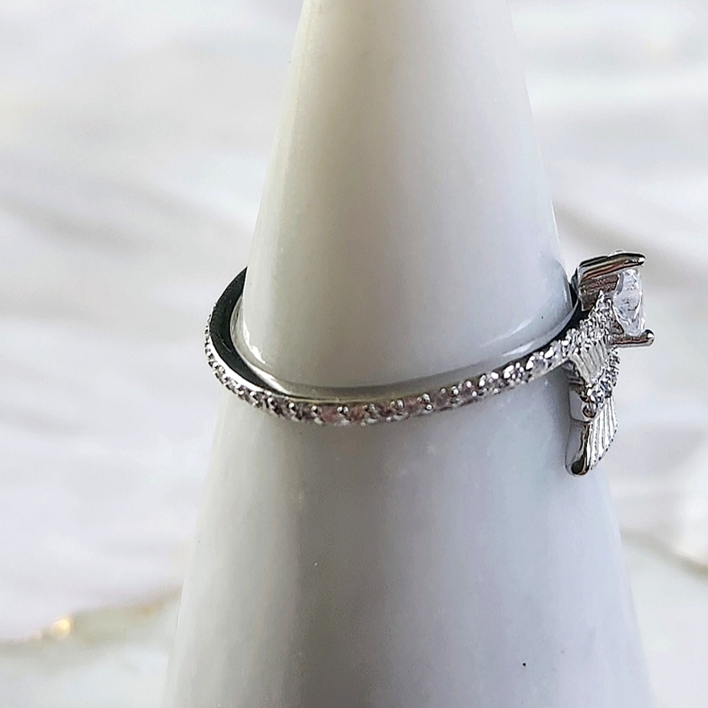 NWT Ryze White Frost Cubic Zirconia .925 Sterling Silver 'Arrow' Ring - Size 9 - Picture 5 of 8